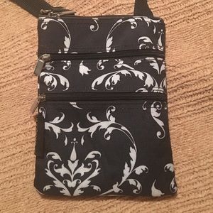 Cute black and white floral type print.