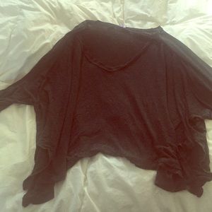 Emma & Sam Oversized Crop Top, Grey