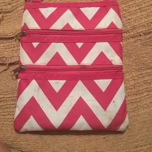 Pink and white chevron bag.