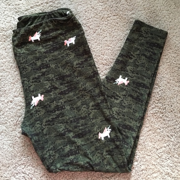 Lularoe Camo Minecraft Unicorn leggings