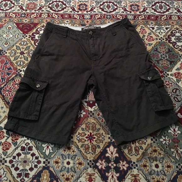 Resin brand men's black casual cargo shorts