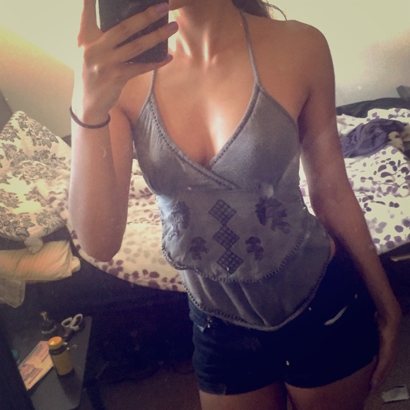 Urban Outfitters Ecoté Halter Top- Grey