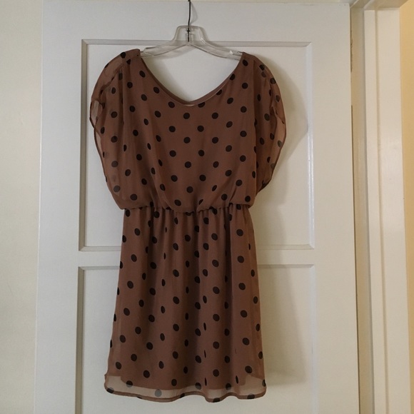 Lush polka dot brown dress