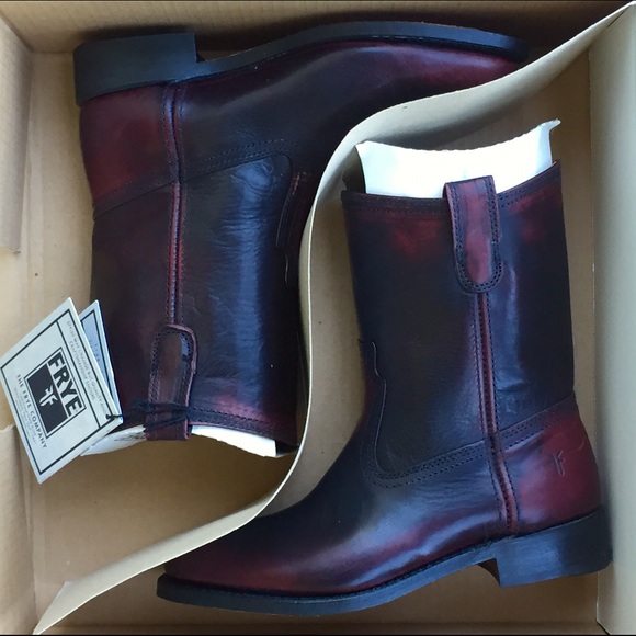 NWT Frye Jet Boot Roper in plum - Picture 2 of 4