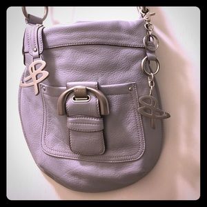 B. Major sky light gray leather purse