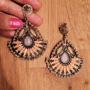Light-weight jeweled fashion earrings