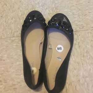 White Mt Black Dress Flats
