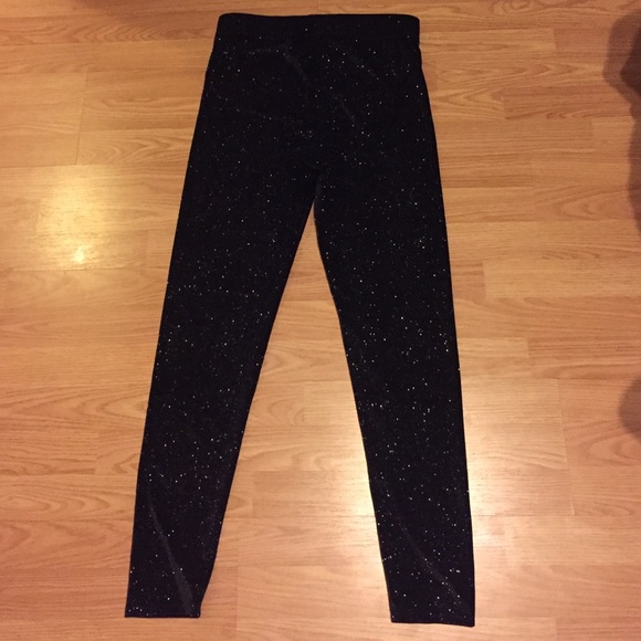Victoria's Secret Glittery Black Leggings