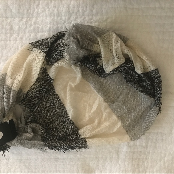 Black Grey & Cream Infinity Scarf - Picture 7 of 7