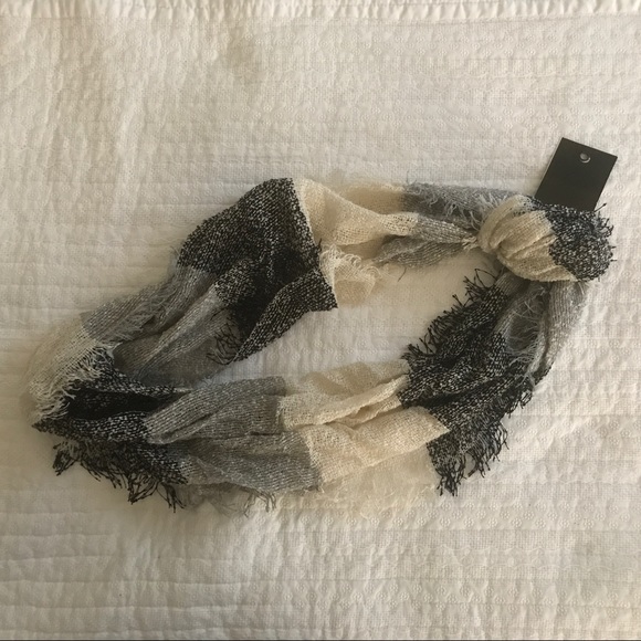 Black Grey & Cream Infinity Scarf - Picture 2 of 7
