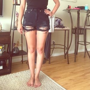 Signature 8 black ripped shorts NEW WITH TAGS