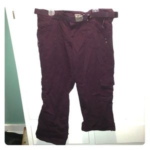 Purple Capri pants - adjust length