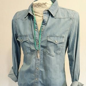 Topshop Moto Denim Shirt