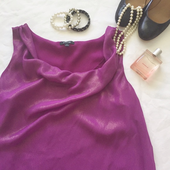 Apt. 9 Tops - Purple glittery loose scoop tank