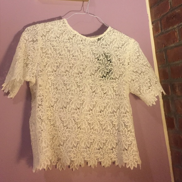 White lace Zara top.