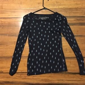 navy with trees long sleeve