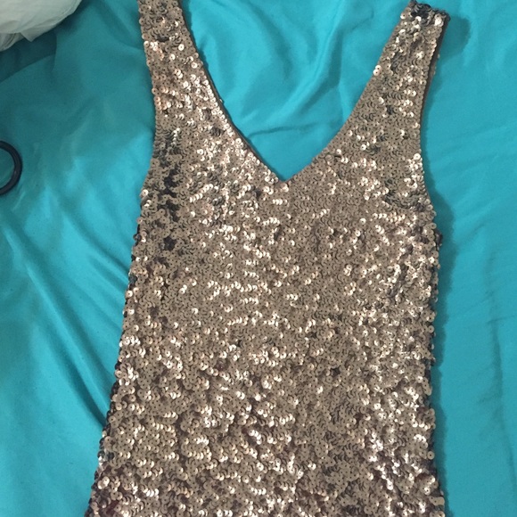 Tan sequin dress