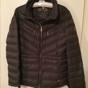 Michael Kors forest green packable down jacket