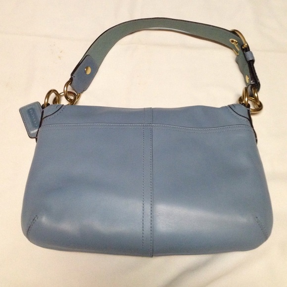 Coach legacy soft blue leather flap bag Nwt - Picture 2 of 4
