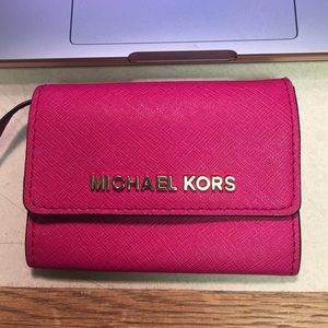 Hot pink Michael Kors wallet/card pouch