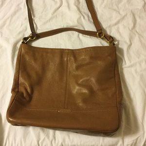 Brown leather Coach purse