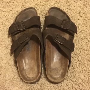 Dark brown Birkenstocks