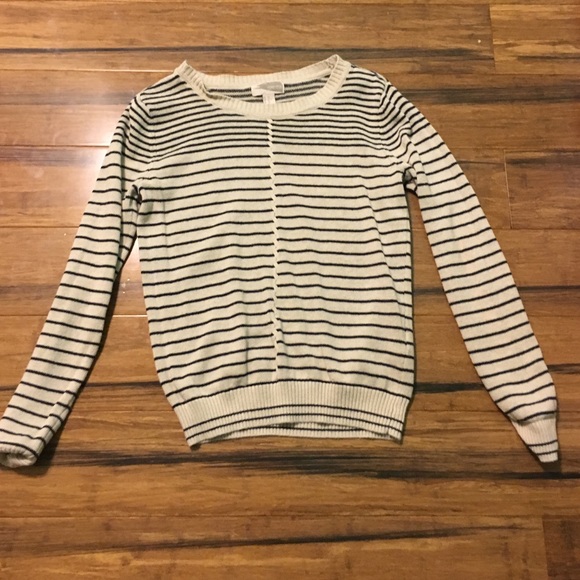 tan and navy sweater