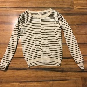 tan and navy sweater