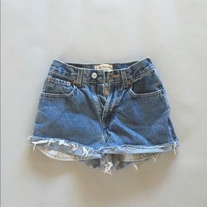 High waisted Levi's denim shorts