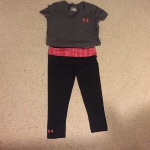 Under armour bundle shirt & crop workout outfit
