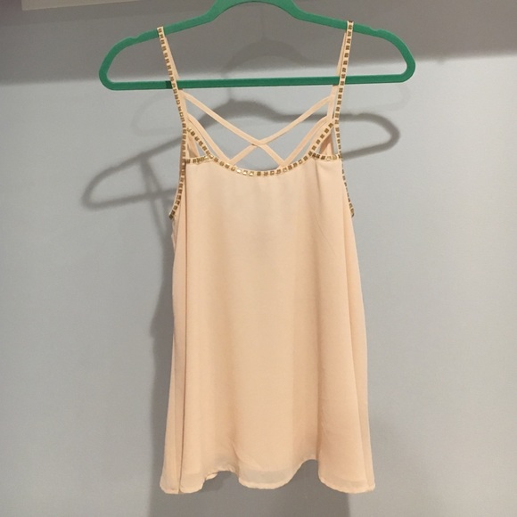 Pink beaded tank top