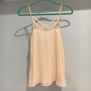 Pink beaded tank top