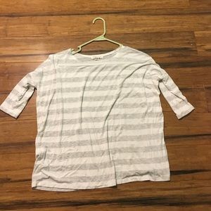 gray and cream shirt