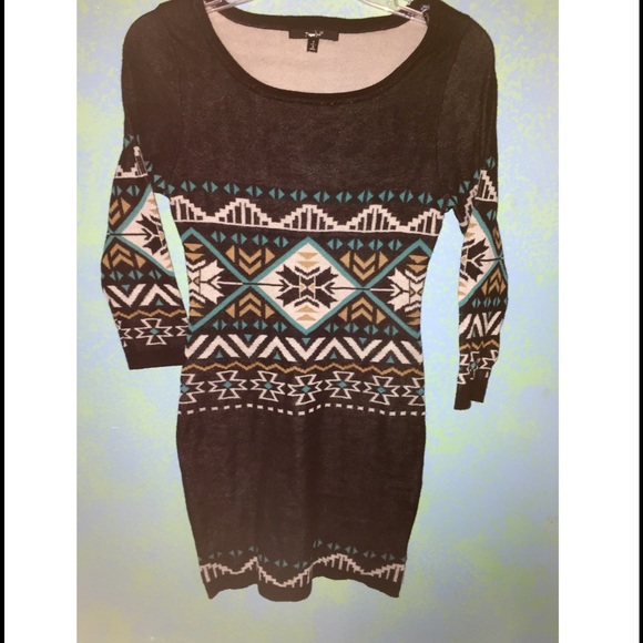 Papaya Aztec sweater dress