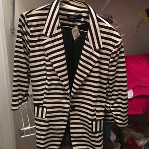 Black and white blazer