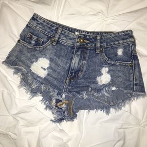 High rise jean shorts