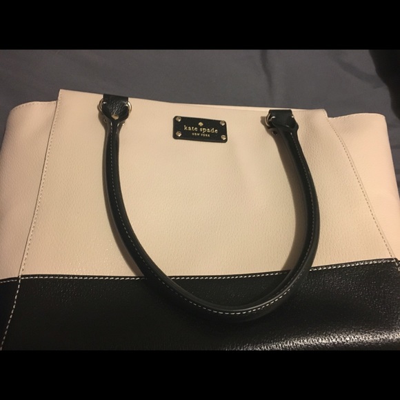 kate spade black and cream tote