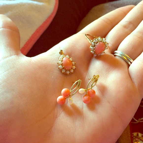 💝FINAL price! 14k/pearl trio set. Price firm!!!!!