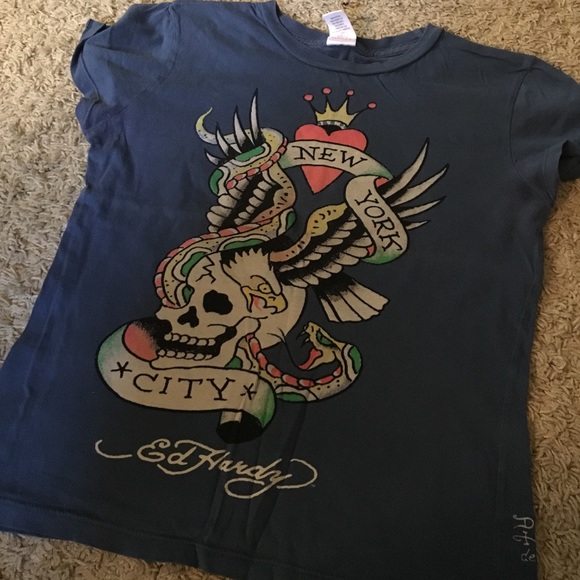90s Vintage Ed Hardy Crop Tee