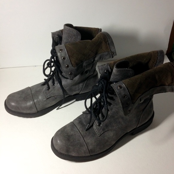 VODOO style Taupe Combat Boots by Dollhouse