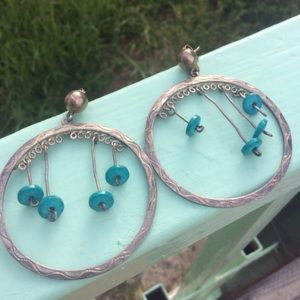 RESERVEDVintage sterling silver turquoise earrings