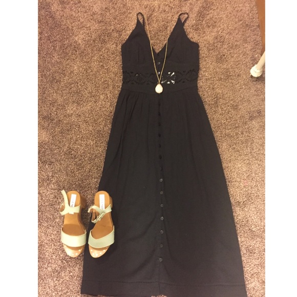 ❤️HP❤️ Black Topshop Midi Dress