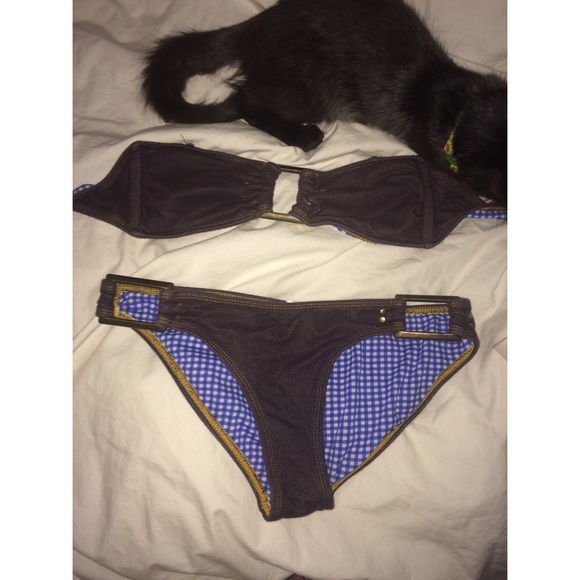 Denim print bikini