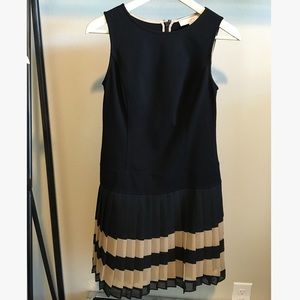 LOFT Shift Dress with Pleated Bottom