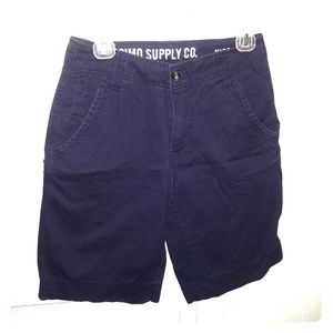 Navy flat front shorts