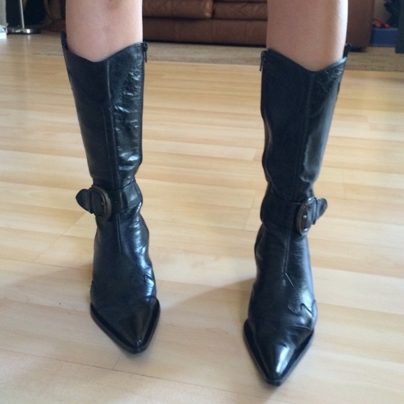 steve madden black cowboy boots