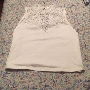 White crop top, lace on the top
