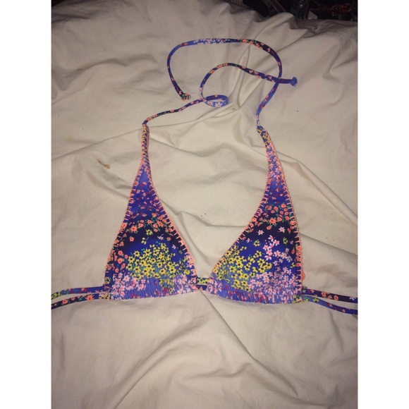 Floral halter bikini top, never worn