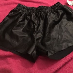 Faux leather shorts