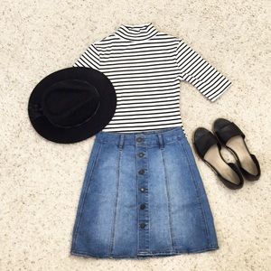 Button down jean skirt